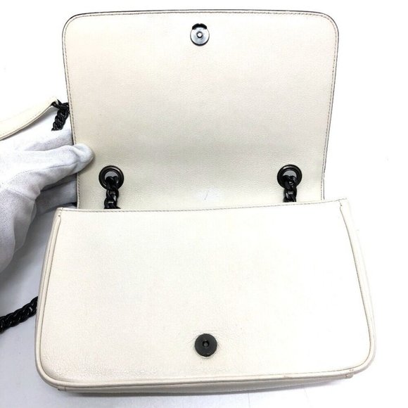 PRADA Logo studs ChainShoulder Bag Shoulder Bag Leather White - Picture 4 of 15